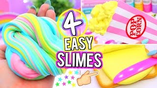 4 Easy DIY Slime Ideas How To Make VIRAL SLIMES [upl. by Gabriel]