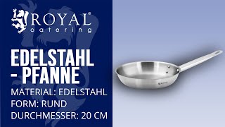 Edelstahlpfanne Royal Catering RCFP200A  Produktpräsentation [upl. by Annamarie]