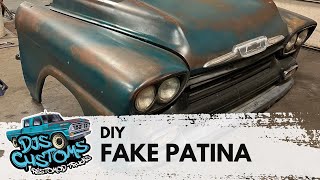 DIY Fake Patina Paint on Restomod Truck DJS Customs [upl. by Atirac]