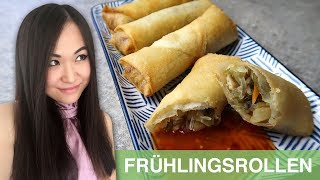 REZEPT Frühlingsrollen selber machen  asiatische Vorspeise [upl. by Tonl]