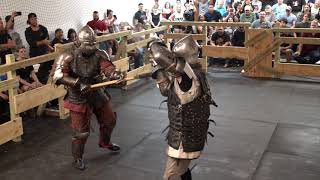 Brutal armored combat axe fight full contact steel weapons in Dallas Texas [upl. by Enohsal]