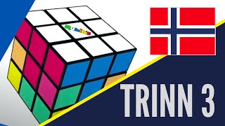 Slik Løser Du En Rubiks Kube  Trinn 3  De Hvite Hjørnene [upl. by Arikehs]