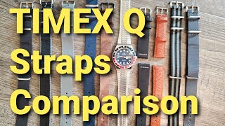 Timex Q Quartz Watch reissue on Straps Comparison Review Nato Leather Seatbelt [upl. by Perzan215]