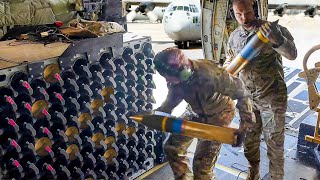 Reloading Powerful US AC130 Flying Tank Before Firing All its Cannons [upl. by Hynes]