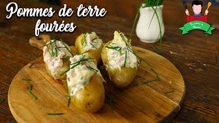 Recette  Pommes de terre fourrées  Saumon ou Lardon [upl. by Imeka]