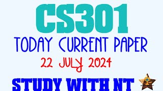 CS301 CURRENT PAPER FINAL TERM 2024  CS 301 TODAYS CURRENT PAPER 2024 SPRING [upl. by Alleinnad698]