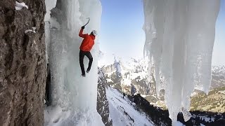 Dani Arnold Ice Climbing  Crack Baby [upl. by Maibach]