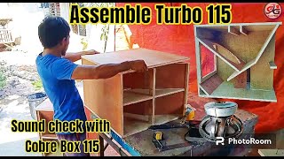 ASSEMBLE TURBO BOX 15quot AND SOUND CHECK WITH THE COBRE BOX 15quot LOADED 1000WRMS POWDERED SPEAKER [upl. by Abbey]