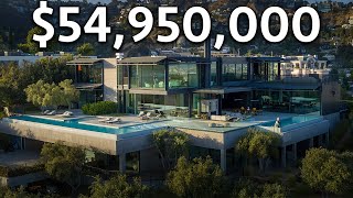 Touring a 54950000 Futuristic Los Angeles MEGA MANSION [upl. by Atahs]