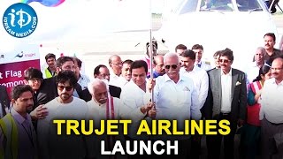 Ram Charans TruJet Airlines Launching Event  Ram Charans First Trujet Flight Takes Off at RGI [upl. by Eednam]