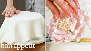 How a Sugar Artist Crafts a 5Tier Wedding Cake  Handcrafted  Bon Appétit [upl. by Maddy]