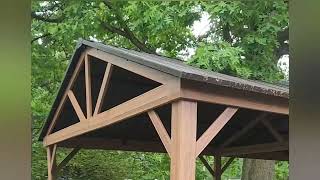 Domi 12x20FT Hardtop Gazebo Galvanized Steel Gable Roof Gazebo Pergola for Patio Garden Deck [upl. by Iolanthe629]