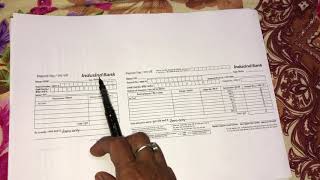 Indusind bank cash and cheque Deposit form kaise bare [upl. by Elijah]