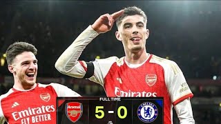 Arsenal vs Chelsea 50 Highlights Kai Havertz Brace Ben White Brace amp Trossard Goal [upl. by Noeht72]