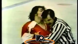 Apr 25 1974 Rick Macleish vs Brad Park Philadelphia Flyers vs New York Rangers [upl. by Betthezel]