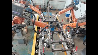 Minyue laser seam tracking for KUKA Robot carriage welding [upl. by Ppilihp]