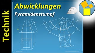 Abwicklung eines Pyramidenstumpfs  Geometrie  Rueff [upl. by Conni24]