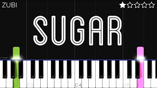 Zubi  Sugar feat Anatu  EASY Piano Tutorial [upl. by Winona605]