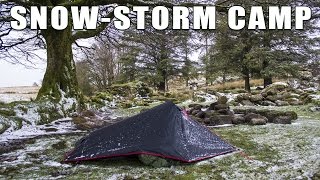 Solo Camp on Dartmoor with SnowStorm [upl. by Legnalos]