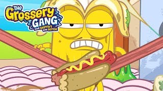 Grossery Gang Cartoon  HOTDOG CATAPULTING  Cartoons for Children [upl. by Htnnek]