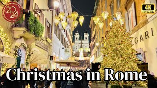 Christmas in Rome 2024  Walking in Christmas Rome Italy  Christmas December 2023 [upl. by Izawa605]