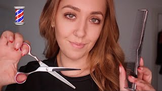 ASMR Barbershop Experience  Haircut and Shave Roleplay [upl. by Rufford155]