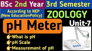 BSc 2nd Year 3rd Semester Zoology Unit 7pH MeterMeasurement of pHpH ScalepH Measurement in Hindi [upl. by Nalliuq303]