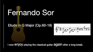 Fernando Sor  Etude in G Major Op60 No19 [upl. by Eugenides]