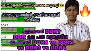 What is DDR DDR1 DDR2 DDR3 DDR4 difference explainedmalayalam [upl. by Adiasteb]