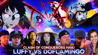 Luffy Vs Doflamingo Conquerors Haki Clash  Reaction Mashup [upl. by Ardekahs]