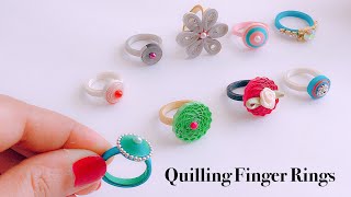 How To Make Quilling Finger Ringsimple and easy handmade paper rings [upl. by Krid]