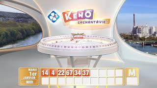 Tirage du midi Keno gagnant à vie® du 01 janvier 2019  Résultat officiel  FDJ [upl. by Ettevram]