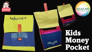 How to make a Money Pocket from paper craft papercraft moneypocket kids diycrafts maazart [upl. by Kristofer]