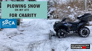 ATV Plowing for charity on a Brute Force 750  Proceeds to SPCA [upl. by Bernardo]