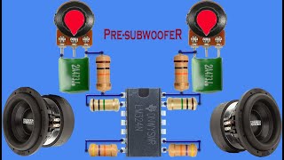 How to make PreSubwoofer Bass with LM324 all powerful Amplifier New Circuit subwoofer at home [upl. by Lalage]