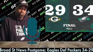 Broad St News Postgame Eagles Def Packers 3429 [upl. by Notsua264]