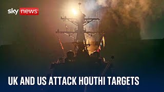 Middle East crisis UK and US hit Houthi targets in Yemen [upl. by Ahsas]