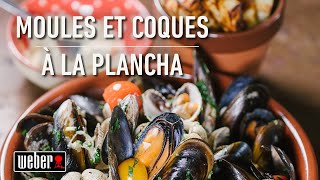 Moules et coques à la plancha frites grillées  Les recettes Weber [upl. by Yhtir]