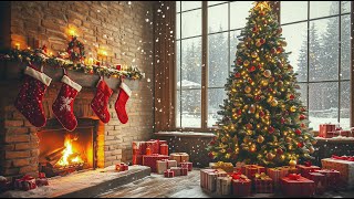 Relaxing Christmas Music Snow Falling 🎄 Cozy Christmas Fireplace Instrumental 🔥 Christmas Carols [upl. by Dier]