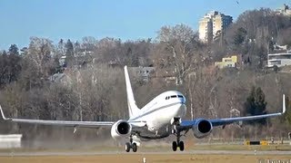 Private Boeing 73779T Full power takeoff in Berne HD [upl. by Aliber]