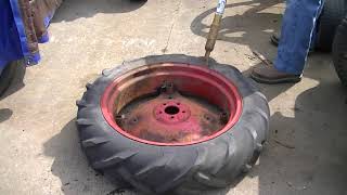 Farmall Cub Demount rear tire 1 [upl. by Annauj349]