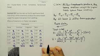 Performing a KruskalWallis HTest in Nonparametric Statistics Example 190 [upl. by Eelidnarb]