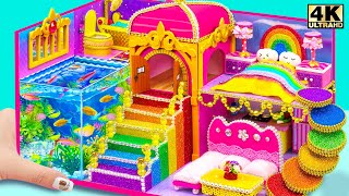 Build Rainbow Palace with Huge Fish Tank from Cardboard for the King  DIY Miniature Cardbord House [upl. by Rebmeced184]