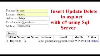 insert update delete in gridview in aspnet with c in hindi [upl. by Pros]