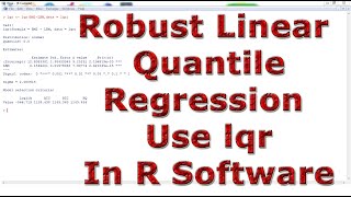 Robust Linear Quantile Regression Use lqr With In R Software [upl. by Asel758]