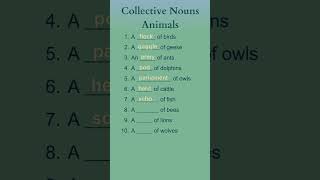 10 Collective Nouns Animals  Fill in the Blanks with Collective Nouns  Group of Animals Names [upl. by Lynna]