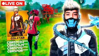 💙 STELUTO AO VIVO 💙CODIGUINHO LENDÁRIO DO PACOTE COBRA💙 FREE FIRE EMULADOR [upl. by Richards]