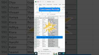 Concatenate Formula In Excel  How To Use Concatenate In Excel  Excel Tips  Shorts [upl. by Tychon]