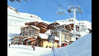 Val Thorens 2018 Ski Slopes and Village → From Rond Point des Pistes to Plein Sud to Portette lift [upl. by Rosenkrantz]