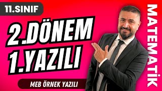 11Sınıf 2Dönem 1Yazılı Soruları 2  MEB Ortak Sınav Soruları  11Sınıf Matematik [upl. by Bittner723]